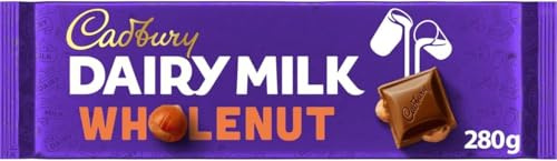 Cadbury Dairy Milk Wholenut Chocolate Bar, The Classic Creamy Taste, 280 g (Pack of 1)