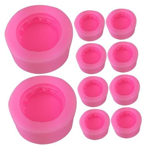 Zerodeko 10 Moldes Para Macarrones Fondant Cera Fundida Molde De Silicona Para Velas Galletas Pasteles Chocolate Magdalenas Fondant 3D Gel De Sílice Rosa