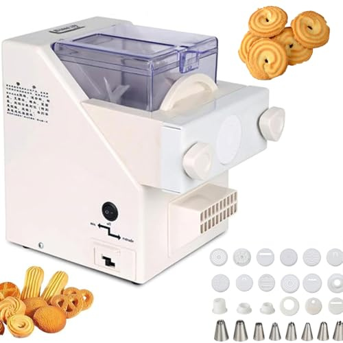 Macchina per pressa per pressa per Biscotti elettrici Automatici - Produttore di Forme da Biscotto da 180 W con 8 ugelli e 6 stampi per Biscotti Fatti in casa, Ideale per i Regali da Forno