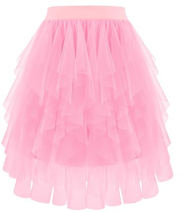 Bbonlineklänning, tyllkjol, knälång, underkjol, cosplay, kjol, kort, danskjol, elastisk tyll, balett, kostymer, karneval, kjol, ROSA, M
