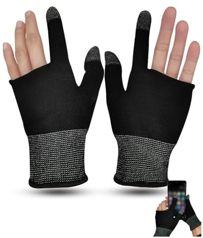 WINXMIN 1 par Guantes de Juegos, Fibra Plateada Conductora Guantes de Pantalla Táctil, Guantes Ultrafinos y Suaves para Juegos Móviles Android iOS