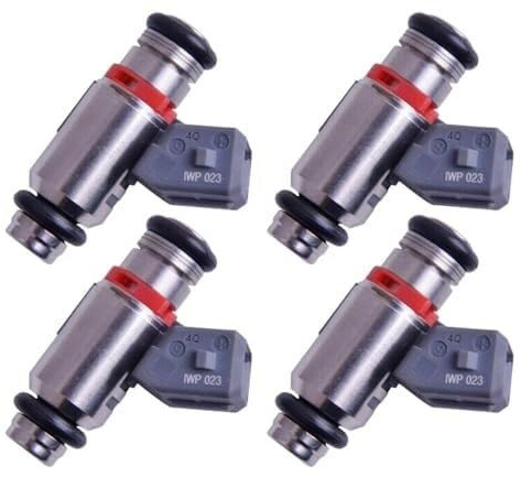 Boquilla Inyector Combustible 4 boquillas de inyector de combustible IWP023 para Skoda (1992-2001, 1976-2001) y válvula de inyector de asiento (1993-2002). Inyector de Gasolina