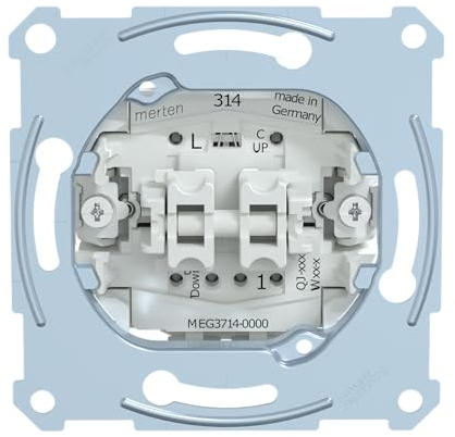 Schneider Electric Merten Rollladenschalter-Einsatz mit Zusatzkontakt, 1-polig, 10 AX, AC 250 V, Unterputz, Steckklemmen, Artikelnummer MEG3714-0000
