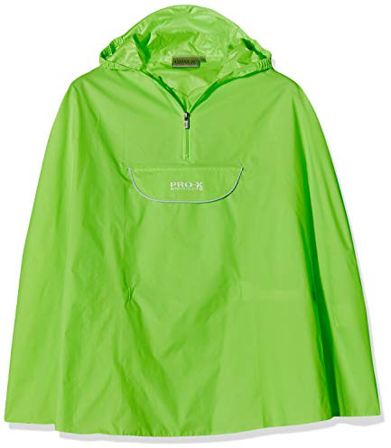 PRO-X elements Xplus Kinder Fahrrad Regencape PASINO I Kinder Regenponcho auch für Rucksäcke I Regenjacke mit Reflektoren, Kapuze & Gürtelpacktasche