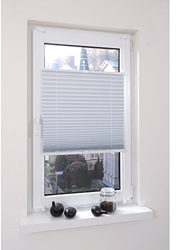 Liedeco® Thermo Plissee verspannt mit Klemmträger / 90 x 130 cm weiß (BxH) /verdunkelnd stufenlos verstellbar energiesparend / 123 montiert/Thermo-Plissee/Klemmen-Sonnenschutz Fensterdekoration