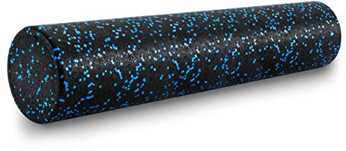 ProsourceFit High Density Foam Rollers 36 - inches long, Firm Full Body Athletic Massage Tool for Back Stretching, Yoga, Pilates, Post Workout Muscle Recuperation, Black/Blue