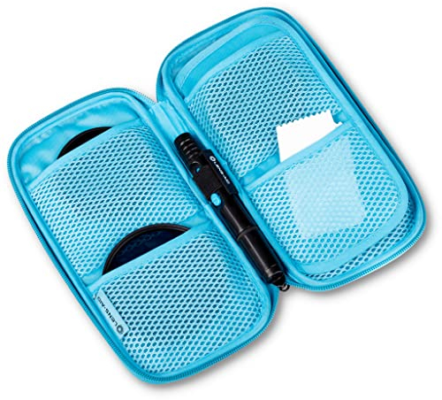 LENS-AID Filtertasche für Rundfilter mit Fächer für Filter bis 82mm, Aufbewahrungstasche für Polfilter, UV-Filter, Kamera Deckel etc.