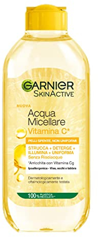 Garnier Acqua Micellare Tutto in 1 SkinActive, Con Vitamina C, Per Pelli Spente e Non Uniformi, Senza Risciacquo, 400 ml