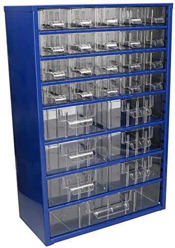 KOTARBAU® Caja de Almacenamiento, Organizador de Taller, 306 x 460 x 150 mm, Organizador de Piezas pequeñas, Metal, 27 cajones/compartimientos, Caja de clasificación, Caja de Herramientas, Tornillos