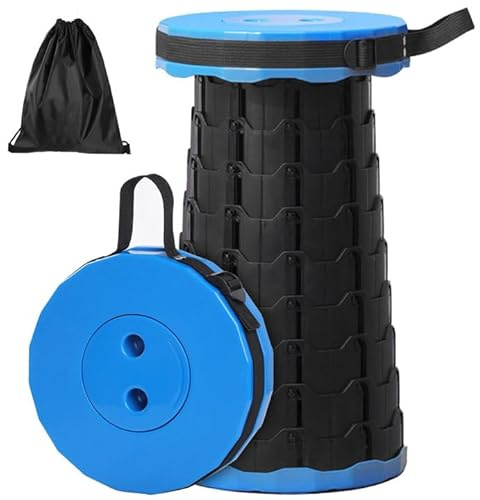 GeeRic Taburete Telescópico Portátil,Taburete Plegable Camping con Gran Capacidad de Carga,Ajustable Taburete Telescópico para Cámping Pesca Jardín