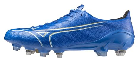 Mizuno Alpha Japan - Scarpe da calcio da uomo, morbide, da rugby, Laser Blu Bianco, 44.5 EU
