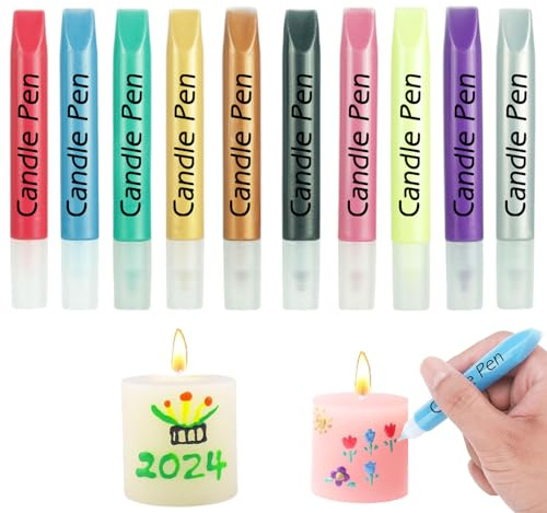 Glitter Candle Pens, 12 Colour Candle Painting Pens Markers for Wax Melts Decoration, Candles Wax Pens for DIY Candles Making