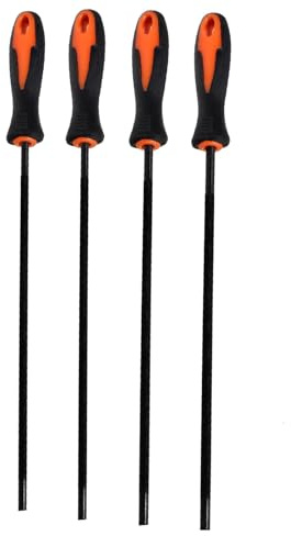 4 stycken filer för motorsåg, filar, motorsågsfilar, filset med handtag, det finns 4 storlekar på 3,2 mm, 4,0 mm, 4,8 mm, 5,5 mm, lämplig för motorsågar
