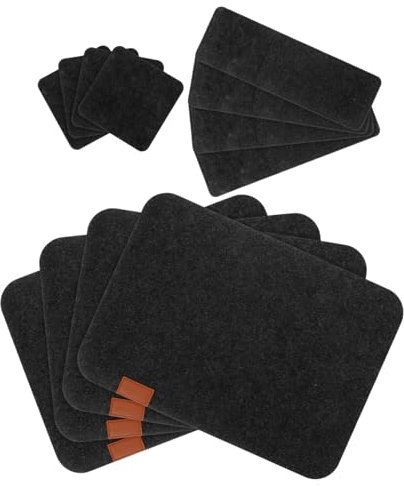 JECOMPRIS 4sets Tovagliette in Sottobicchieri Riutilizzabili e Sacchetti Per Posate Lavabili Per Tavola Da Pranzo Pratiche e Protettive