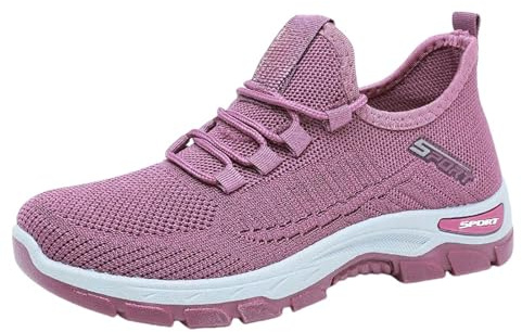 Zapatillas de mujer ligeras ortopédicas deportivas - Slip On transpirables tenis zapatos casuales tenis fitness jogging zapatos para caminar zapatos para correr para mujeres zapatillas de calle, Lila1