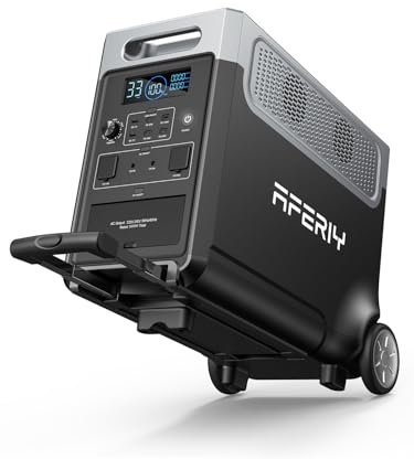AFERIY Generateur Electrique Portable 3600W, 3840Wh Batterie de Secours LiFePO4, Avec APP, Charge Rapide 2H, Prise UE 220-240V, UPS, Générateur Solaire pour Camping/Famille/Bureau, Garantie 7 Ans