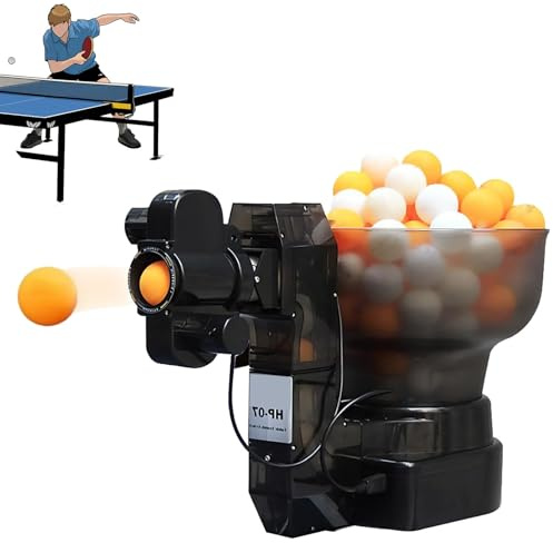 Automatisk bordtennisrobot, 100bollar pingis träningsmaskin, med 7vinkelinställning, 0-5nivås Swin7g hastighetsjustering, for pingis träning