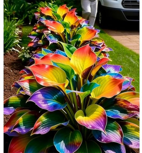 Hosta Rhizom-Mehrjährige, sonnenliebende - kletternde, wurzelnackte, ertragreiche-2 Funken Hosta Rhizom