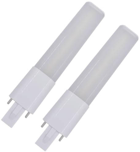 Neptuiby Lampadina a LED G23, lampadine a 2 pin, confezione da 2, tubo LED orizzontale 360° senza sfarfallio per lampada da lettura, lampade da scrivania, luce notturna da tavolo, bianco freddo