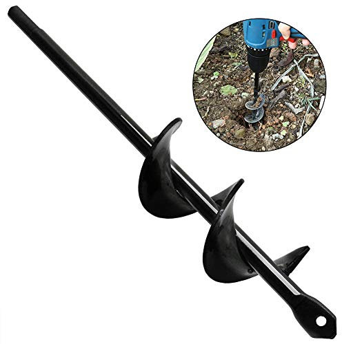 Broca en Espiral para Jardín, BETOY Broca de Repuesto para Ahoyadora, Taladro de Mano Excavadora Cultivador de Suelo, Jardín Barrena Broca de tierra para Plantar Bulbos De Cama Plántulas (4 * 22cm)