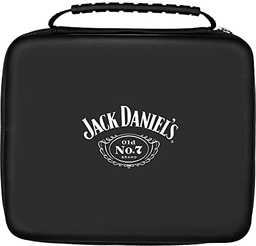Jack Daniel's Offiziell lizenzierte Strong Luxor EVA Darts Schutzhülle | Weiß (W368), Schwarz , Jack Daniel's Luxor Eva Dart-Etui, Schwarz