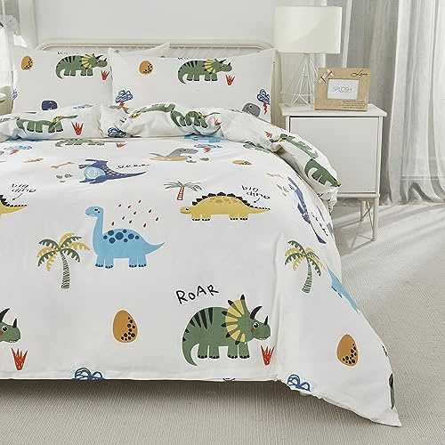 HMtideby Stor dinosaurie, småbarn, barnsängkläder, set för flickor och pojkar, sängtäcke med örngott, 2 st, 120 x 150 cm