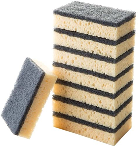 WOFASHPURET 8piezas Esponjas De Limpieza Multiusos Estropajos No Ralladores para Utensilios De Cocina y Baño para Cocinas y Superficies del Color Negro