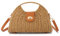 EVEOUT Sac à bandoulière Paille Femme Boho Chic Sac à Main Panier été en Rotin Tissé pour Plage Vacances(Marron clair 02)