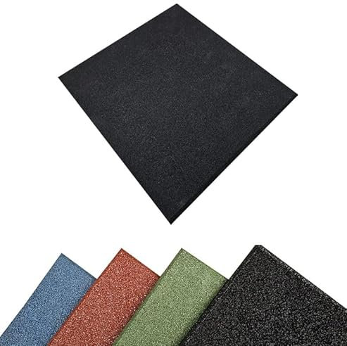 Pavimentos Arquiservi - Losetas de Caucho Reciclado para Suelo de Gimnasio 50x50x2 cm Negro - Unitario (0,25m²) - Antideslizante y Aislante - Ideal para Fitness, Yoga y Funcionales