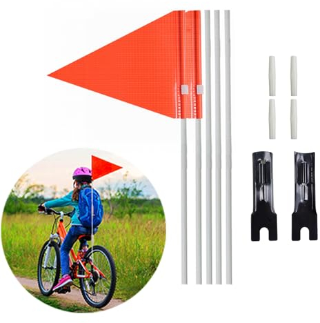 QUTHZZHY 2PCS Fahrradwimpel Kinder 200CM Einstellbar Fahrradfahne Sicherheitswimpel Fahrradwimpel Fahrrad Wimpel Fahne Kinderfahrradfahne Für Kinderfahrrad (Orange)