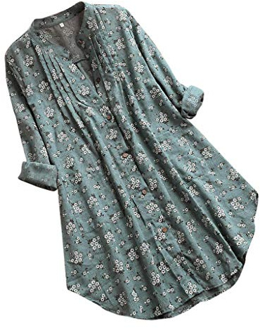 Blusas bordadas bohemias con cuello en V y manga larga para mujer, de gasa, estampado floral, con volantes, ropa de flores, túnica de lino, estilo bohemio, para verano, para mujer, con encaje, linda,