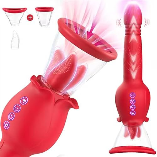 Dildo Vibrator Sex Spielzeug für die Frau, Vibratorensets für Frauen Klitoris Stimulator für Sie mit 7 Lecken 3 Sauger 3 Stoßfunktion, Vibration für Frauen Vibratoren Sex Toyset für Woman Sex Toys