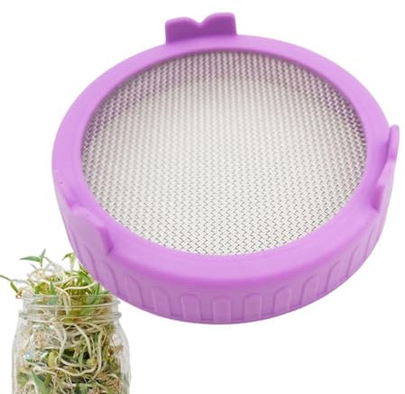 Tapa coladora para tarros de germinación | Tapas de germinación de tarros | Kit de cultivo de microverduras para brotes de frijol | Kit de tarros de boca ancha | Tapas de germinación de