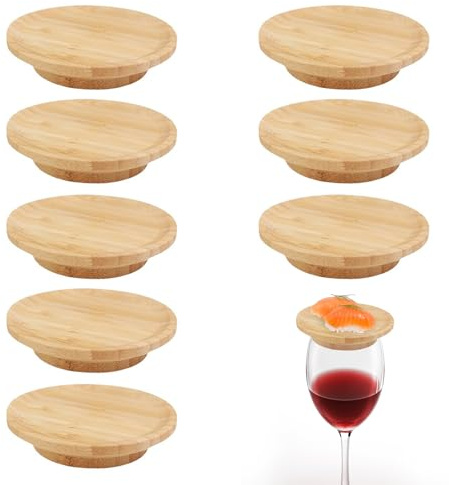 8 Pcs Charcuterie Boards, Wine Glass Charcuteries Topper, Wine Glass Toppers for Small Wine Glasses Desserts Home Family Parties Bars