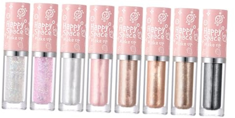 HAPINARY 8pcs Liquid Eyeshadow Kit Glitter Shiny Eyeshadow for Women Eye Makeup Accessories Makeup Tools