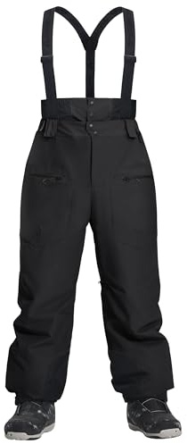 Pioneer Camp Pantalon de ski homme baggy imperméable 15 000 mm – Pantalon de ski avec bretelles réglables et ventilation – Pantalon de snowboard pour homme pour poudreuse – Respirant 7000 g/m²