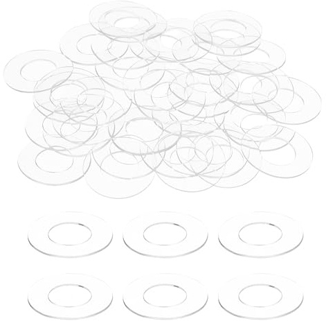 QUARKZMAN 150 Pcs M10 Rondelles PVC Transparente Rondelle Plate 10mm ID 20mm OD 0.5mm Épais Entretoises Plates Rondes pour Vis, Boulons, Poignée de Porte de Douche en Verre, Salle de Bain