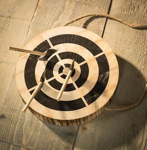 QYDZSHOP Bersaglio in Legno per Lancio Dell'ascia, Bersaglio per Freccette in Legno, Gioco Sicuro con 3 Piccole ASCE, per Sala Giochi, Dormitorio, Feste, Decorazione da Parete
