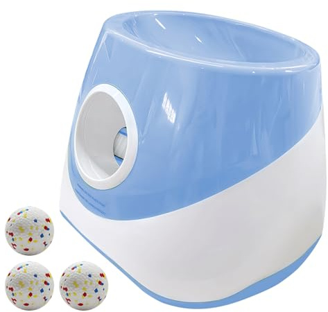 Lanzador de pelotas automático para perros con 3 distancias para perros medianos y pequeños (azul)