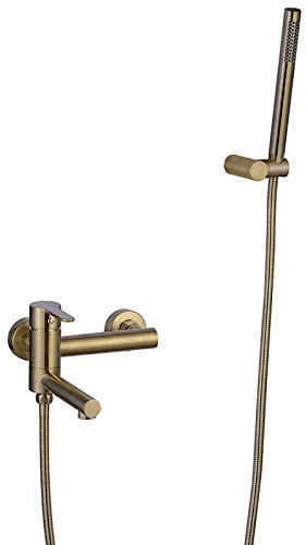 Rubinetto pieghevole per vasca da bagno in nichel spazzolato con doccia portatile, rubinetto girevole a parete, miscelatore monocomando, essenziale per il bagno elegante e salvaspazio