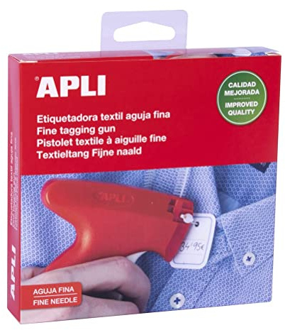 Apli 101546 - Pistolet textile à aiguille fine - Pistolet étiquettes textile pour tissus fins et délicats. 26 x 12 mm