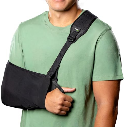 Think Ergo Arm Sling for Shoulder Injury & Rotator Cuff Support – Breathable, Adjustable Arm Sling with Front Buckle, Padded Strap & Thumb Loop, Left or Right Arm, Adult Support