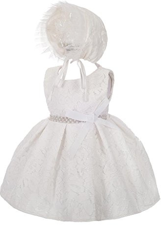 Lito Angels Vestido de Bautizo para niña con Diamantes de imitación, para Bautizo, Boda, Vestido de Flores, 2-3 años, Ivory