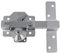 Amig - Cerrojo de Sobreponer Mod.2 para Puertas, Con Botón de Apertura, Pestillo de Seguridad y Palanca de Bloqueo, Acero, Color Plateado, Incluye 5 llaves de punto, 88 x 153 mm