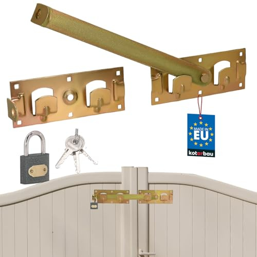 KOTARBAU® Dubbelt dörrskydd, vänster, höger med hänglås, trädgård, dubbeldörrtäcke, dörrlås, grindlås, lock, grindlås, spärr, spärr