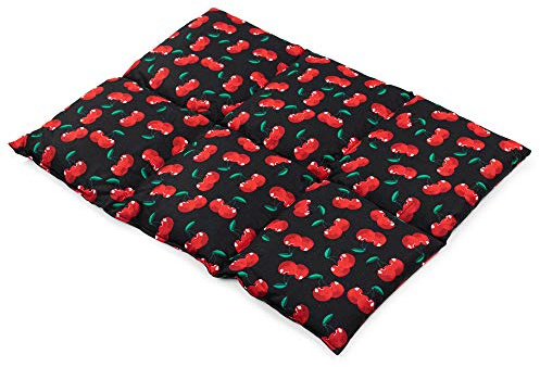 Cojín térmico de semillas (Calor y frio) - Saco térmico para microondas … (40x30cm cherry-black con 6 compartimientos, semillas de lino)