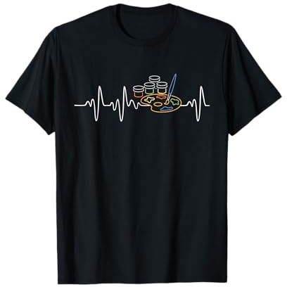 Peinture Pinceau Illustration Dessin Artiste T-Shirt Artistique Noir Unisex Adulte S
