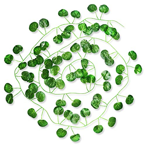 LAMXD Künstliche Efeu Girlande, 1 Stück Efeuranke Girlande, Gefälschte Pflanzen Grün Blätter hängende für Hochzeit, Küche, Büro, Garten, Balkon, Schlafzimmer, Wanddekoration (Begonienblätter)