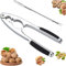 May Huang Nussknacker, Nutcracker, Walnussknacker, Haselnussknacker, Edelstahl Walnussknacker mit Rutschfestem Griff Und 1 Pcs Edelstahl Gabeln für Große und Kleine Nüsse, Nussknacker Walnüsse (A)