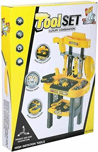 PEBBLE HUG Kids Tool Set Work Bench Holder Toy Play Set For Boys Construction Pretend Play Tool Set Gifts for Toddlers Boys Child, Stable, Interactive, Kids Tool DIY